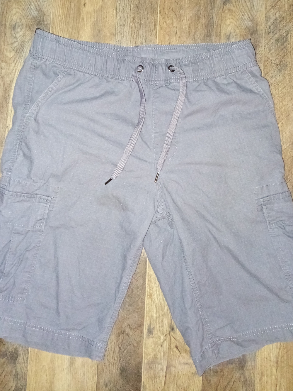 Men's Gray Drawstring Cargo Shorts